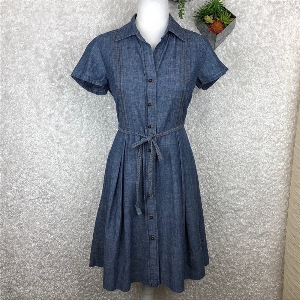 Talbots Midi Chambray Fit & Flare MIDI Dress | 6P